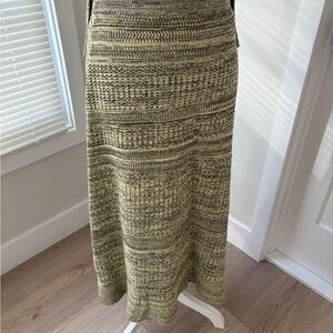 Proenza Schouler green heather Patterned Maxi Skirt sz S